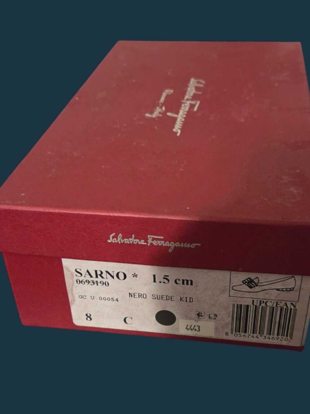Salvatore Ferragamo Sarno Studded Loafers Black Suede Sz 8C - W/ Original Box - Picture 2 of 16